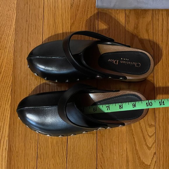 CHRISTIAN DIOR Diorquake Black Leather Clogs - Picture 13 of 15